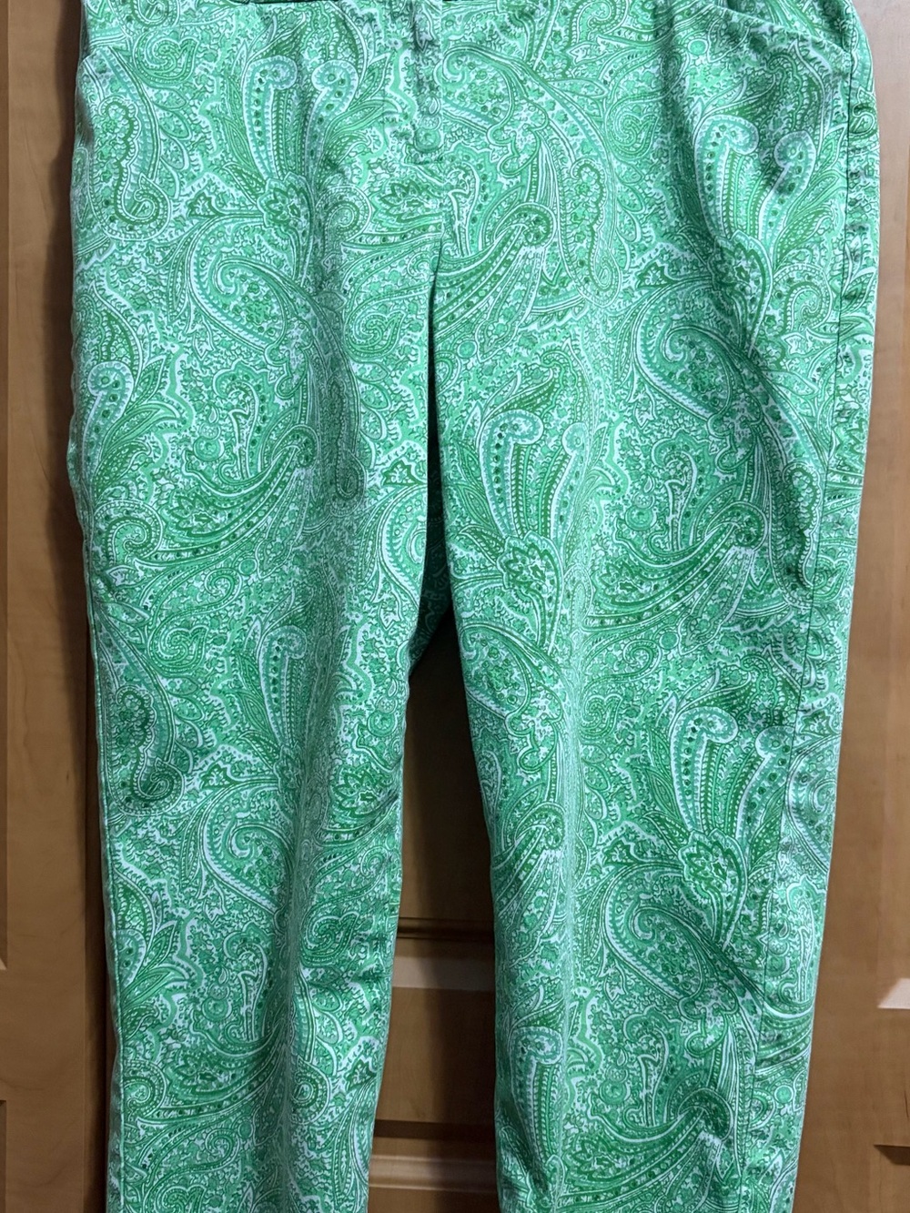 Talbots Green Paisley Capris